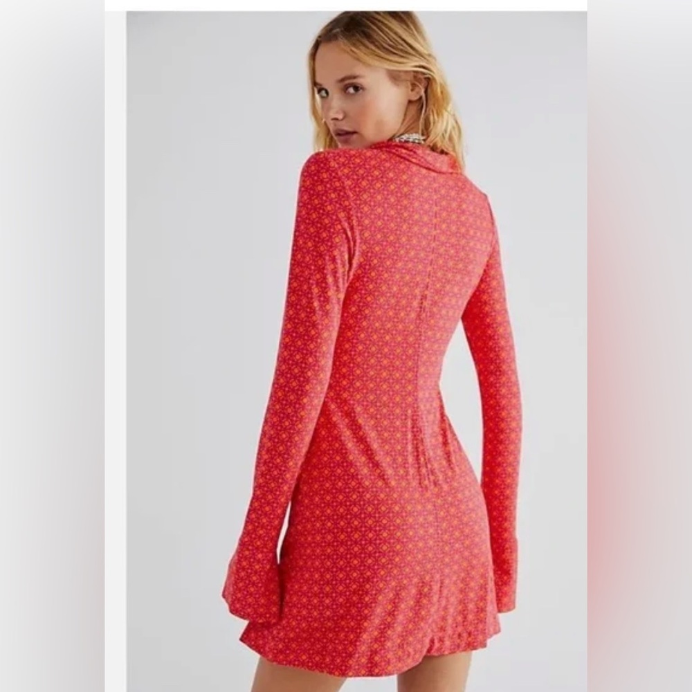FREE PEOPLE Shayla Long Sleeve Button Front Mini Dress- S - Picture 3 of 9
